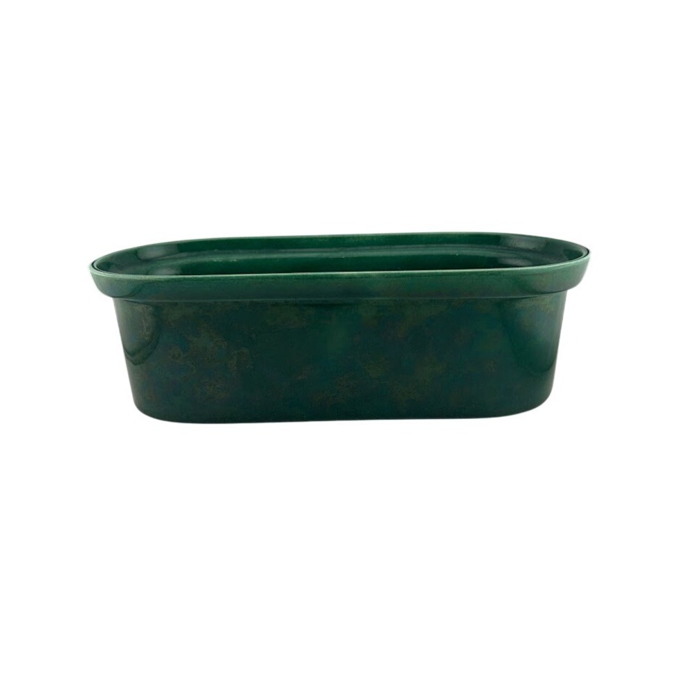 Sierra Columbia Glazed Ceramic Planter Green Oval Vintage USA Decor
